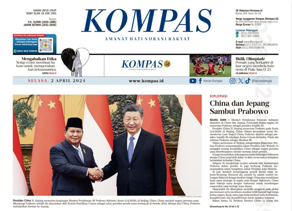 China dan Jepang menyambut kedatangan Prabowo Subianto sebagai Presiden Terpilih