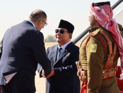 Arrival of Prabowo Subianto in Jordan, greeted by senior officials and honor guard